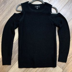 Mossimo Open Cold Shoulder Black Knit Sweater XS